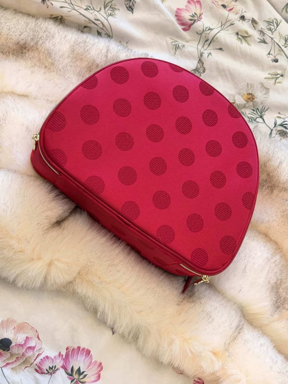 Estee Lauder Red Polka Dot Dome Cosmetic Case